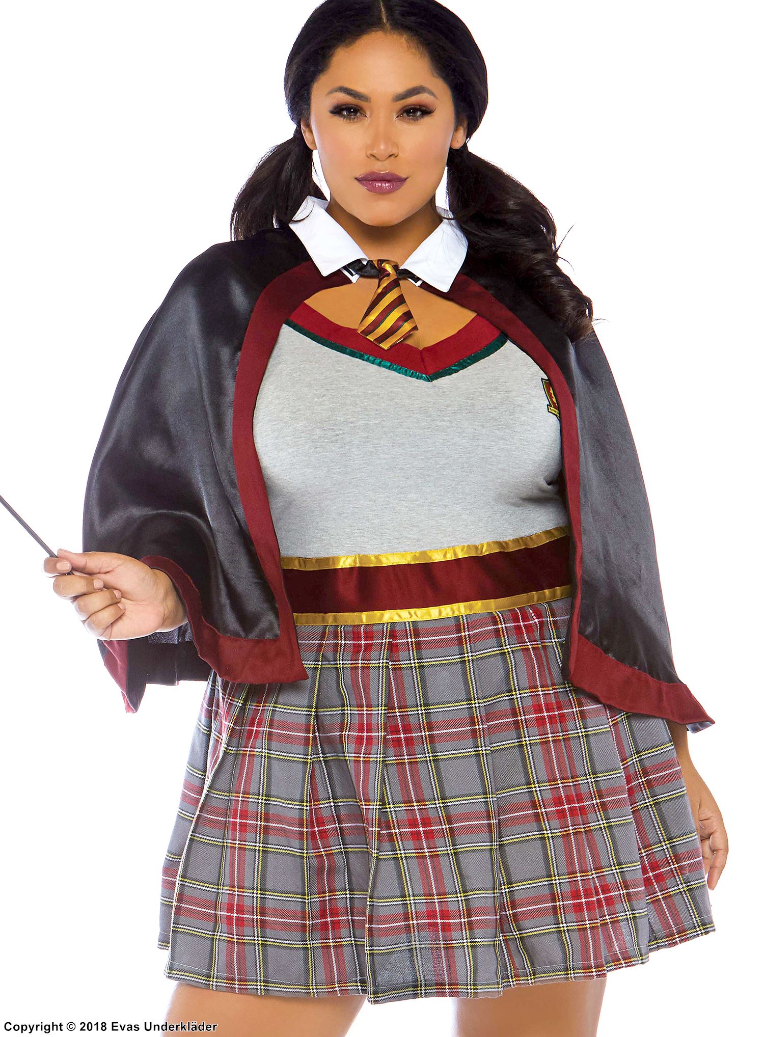 Hermione Granger from Harry Potter, costume dress, necktie, cape, scott-checkered pattern, S to 4XL